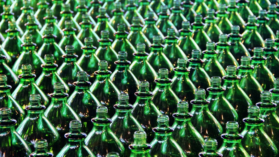 Bottles from recycled plastics